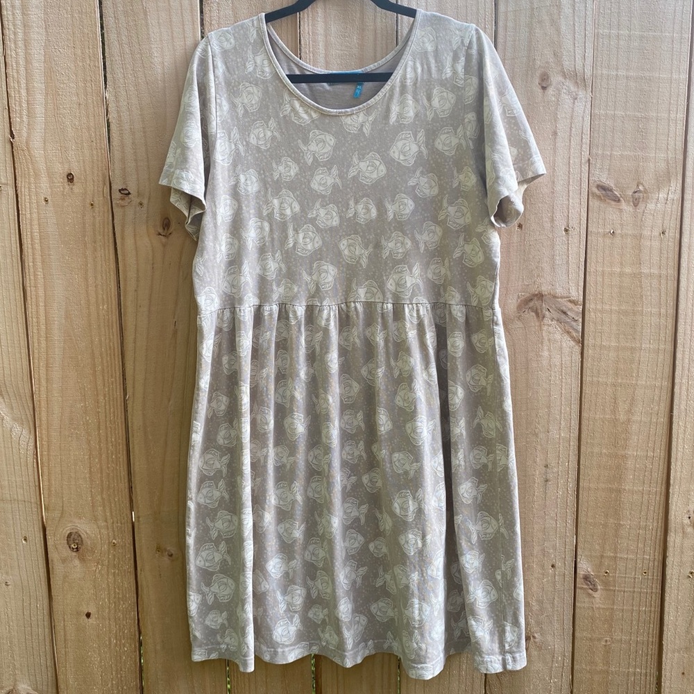Ladies Fresh Produce Fish Scoop Neck Dress XL